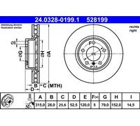 ATE 24.0328-0199.1 Disque de frein pour BMW