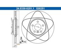 ATE 24.0330-0251.1 Disque de frein