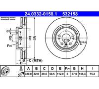 ATE 24.0332-0158.1 Disque de frein pour MERCEDES-BENZ