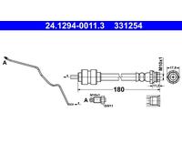 Flexible de frein 24.1294-0011.3 ATE pour FORD MONDEO IV Turnier MONDEO IV