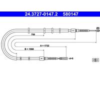 ATE 24.3727-0147.2 Câble de frein à main