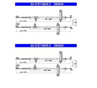ATE 24.3727-0655.2 Câble Frein À Main H. Pour Ford Focus 1770 mm