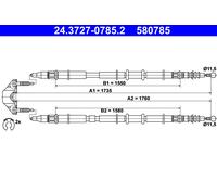 ATE Câble de frein à main 24.3727-0785.2