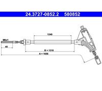 ATE 24.3727-0852.2 Tirette à câble, frein de stationnement pour PEUGEOT