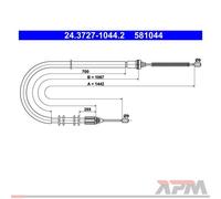 ATE 24.3727-1044.2 Câble Frein à Main pour Renault Kangoo Exress