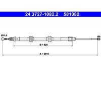 Câble de frein à main ATE 24.3727-1082.2