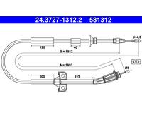 Câble de frein à main 24.3727-1312.2 ATE pour VOLVO S80 I