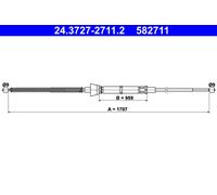 Câble, frein de stationnement ATE 24.3727-2711.2