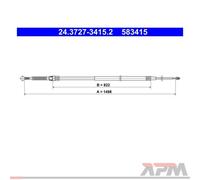 Câble de frein à main 24.3727-3415.2 ATE pour SEAT LEON ST LEON LEON SC