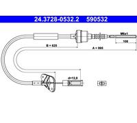 ATE 24.3728-0532.2 Câble d'embrayage