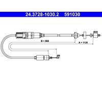 ATE 24.3728-1030.2 Tirette à câble, commande d'embrayage pour RENAULT