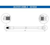 ATE 24.5101-0360.3 Flexible de frein