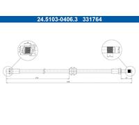 ATE 24.5103-0406.3 Flexible de frein pour BMW