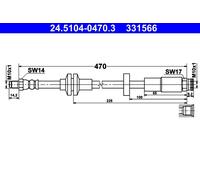 ATE 24.5104-0470.3 Flexible de frein pour ALFA ROMEO