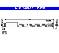 ATE Flexible de frein 24.5111-0306.3 pour PEUGEOT 206 Van 206 A trois volumes