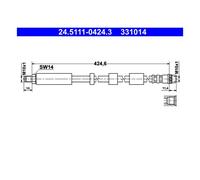 Flexible de frein ATE 24.5111-0424.3 - Réf. 331014