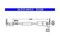 ATE 24.5131-0415.3 Tuyau de Frein pour Mercedes-Benz B906 VW Crafter 30-35 Bus