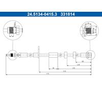 ATE 24.5134-0415.3 Flexible de frein pour FORD