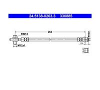 ATE 24.5138-0263.3 Tuyau de Frein pour Audi A4 Seat Exeo