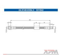 ATE 24.5140-0354.3 Tuyau De Frein Pour Mercedes-Benz W212 S212 C218 X218