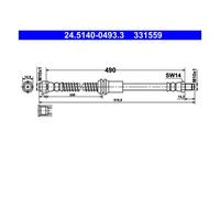 ATE 24.5140-0493.3 Tuyau de Frein pour Mercedes-Benz X204