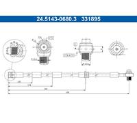 ATE 24.5143-0680.3 Flexible de frein pour AUDI,VW