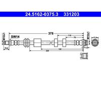 ATE 24.5162-0375.3 Flexible de frein pour VOLVO