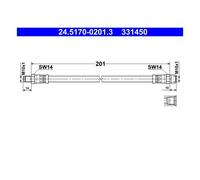 ATE 24.5170-0201.3 Tuyau De Frein Pour BMW E30 E21 Steyr