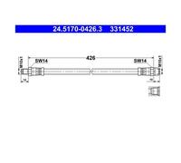 ATE 24.5170-0426.3 Tuyau de Frein pour Mercedes-Benz W114