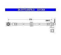 Flexible de frein 24.5173-0570.3 ATE pour MINI MINI MINI Décapotable