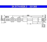 ATE 24.5174-0526.3 Durite De Frein Pour BMW