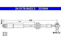 ATE Flexible de frein 24.5176-0425.3 pour OPEL, VAUXHALL