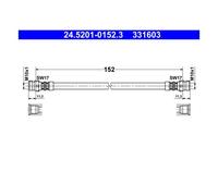ATE 24.5201-0152.3 Flexible de Frein Arrière pour Seat Mii Skoda Citigo VW Load