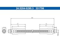 ATE 24.5204-0295.3 Flexible de frein pour AUDI,SKODA,VW