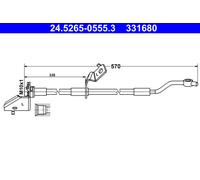 Flexible de frein 24.5265-0555.3 ATE pour KIA HYUNDAI