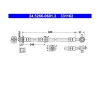 ATE 24.5266-0601.3 Tuyau de Frein pour Nissan Qashqai + 2 I