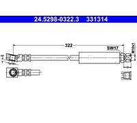 ATE 24.5298-0322.3 Flexible de frein pour OPEL,SAAB,VAUXHALL