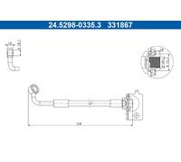 ATE 24.5298-0335.3 Flexible de frein pour HYUNDAI