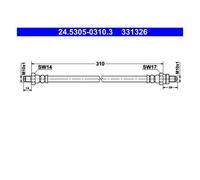 Flexible de frein 24.5305-0310.3 ATE pour FORD FIESTA IV SCORPIO I SIERRA II