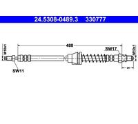 ATE 24.5308-0489.3 Flexible de frein pour FORD