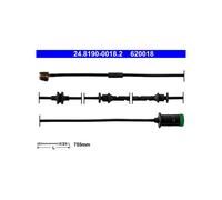 Capteur d'usure des plaquettes Frein à disque 24.8190-0018.2 ATE pour OPEL