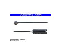 ATE Témoin d'usure de plaquette de frein 24.8190-0206.2 pour BMW 3