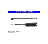 ATE 24.8190-0211.2 Contact d'avertissement, usure des garnitures de frein