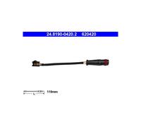 ATE Témoin d'usure de plaquettes de frein 24.8190-0420.2 pour Mercedes S E C