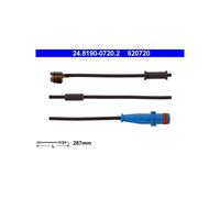 ATE 24.8190-0720.2 Témoin d'usure de plaquette de frein pour Astra Vectra Z