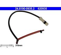 ATE 24.8190-0935.2 Contact d'avertissement, usure des plaquettes de frein pour P