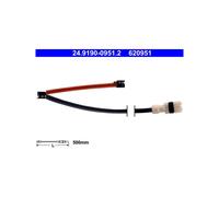 ATE 24.8190-0951.2 Témoin d'usure de plaquette de frein pour Porsche 911
