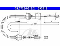 ATE 24.3728-0518.2 Câble d'embrayage