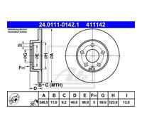 ATE 2X Disque De Frein Arrière 2405 Complet Pour Alfa Romeo Spider 916S 916
