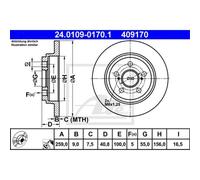 ATE 2X Disque De Frein Arrière Ø259Mm Complet Pour Toyota Urban Cruiser P1